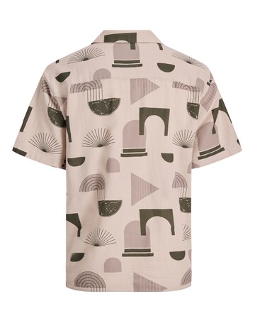 Jack & Jones Abstract Print Resort Shirt - Cream/Green