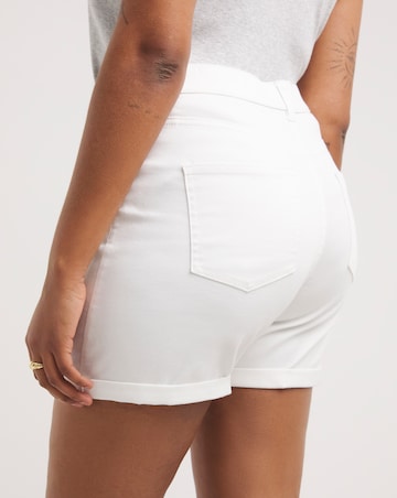 Simply Be White 24/7 Mid Shorts