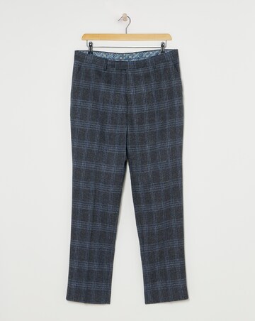 Large Navy Check Reg Fit Suit Trouser