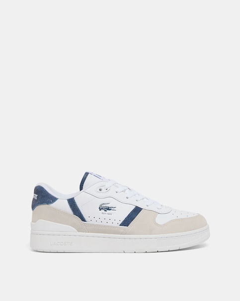 Lacoste T-Clip Set Leather Trainers - White/Dark Blue