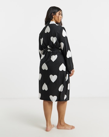 Simply Be Heart Print Dressing Gown