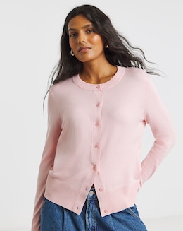 Eversoft Pink Crew Neck Cardigan