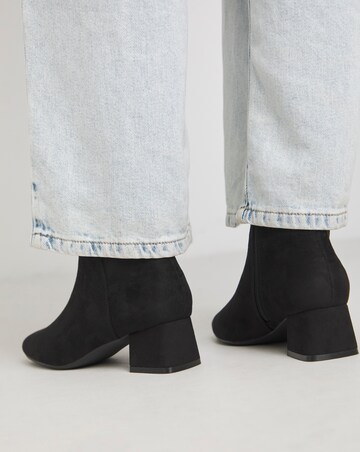 Kit Low Block Heel Ankle Boots Extra Wide EEE Fit