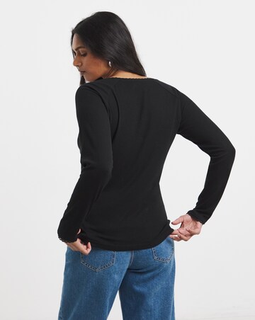 Simply Be Black Lace Trim Top