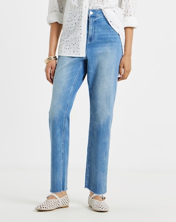 Mid Wash Authentic Finish Ankle Grazer Jeans