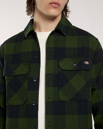 Dickies Fleece Lined Sacramento Flannel Shirt - Pine
