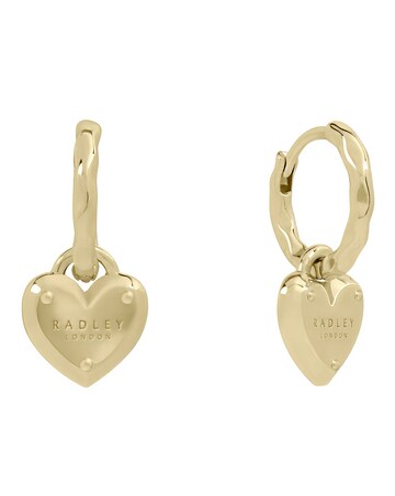 Radley 18ct Gold Plated Padlock Heart Charm Hoop Earrings