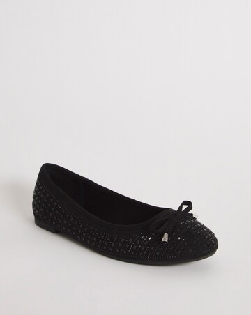 Charlize Embellished Ballerina Shoes Extra Wide EEE Fit Simply Comfort