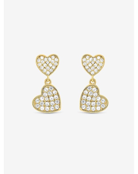 Jon Richard 18K Gold Plated Micro Pave Heart Earrings