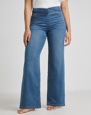Mid Blue Stretch Wide Leg Weekender Jeggings