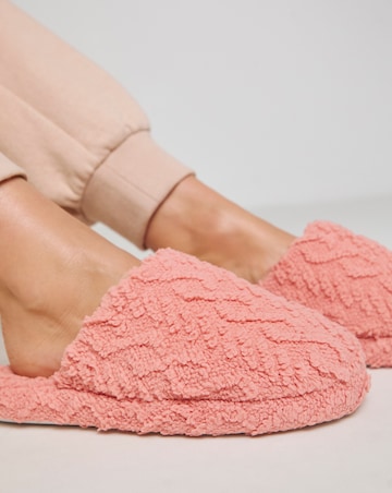 Garnet Patterned Mule Slipper - Wide Fit (E)