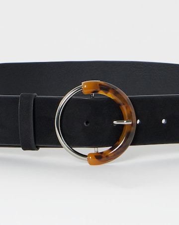 Suedette Faux Tortoise Buckle Belt