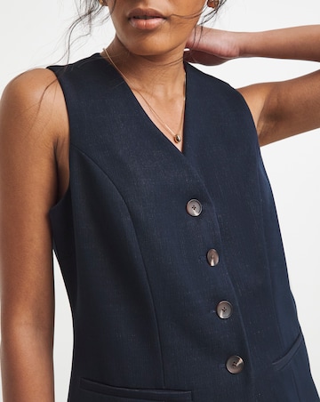 Simply Be Indigo Denim Look Longline Waistcoat