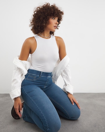Simply Be Erin Mid Blue Pull On Bootcut Jeggings