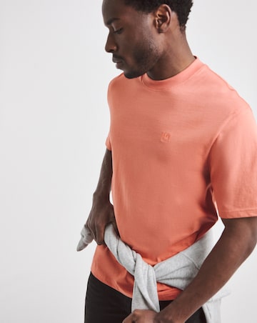 Union Embroid T-Shirt Long-Orange