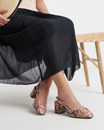 Luella Heeled Slingbacks With Buckle Trim - Wide Fit (E)