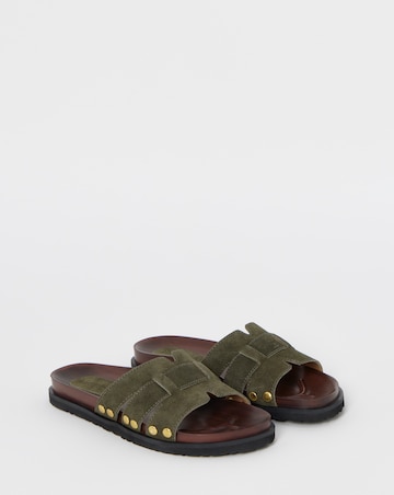 Hawthorne Suede Wood Effect Footbed Sandals - Extra Wide Fit (EEE)