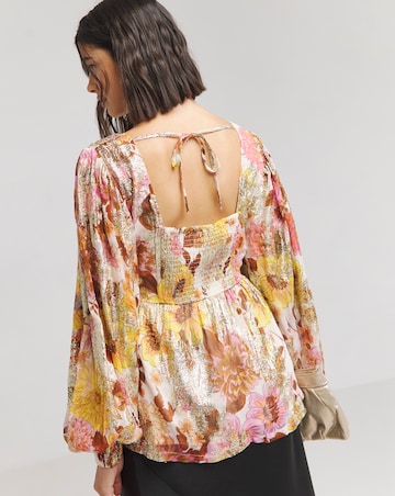 Jo by Joanna Hope Printed Balloon Sleeve Blouse