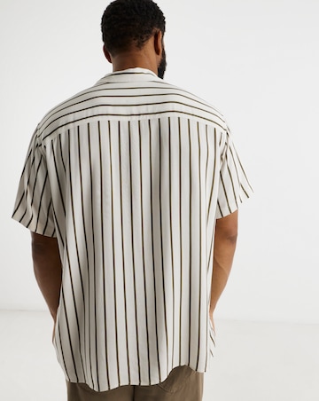 Jack & Jones Jeff Stripe Resort Shirt - White/Green