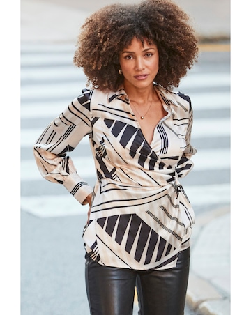 Sosandar Wrap Printed Shirt