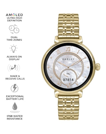 Radley Series 48 AMOLED T-Bar Smart Watch - Pale Gold
