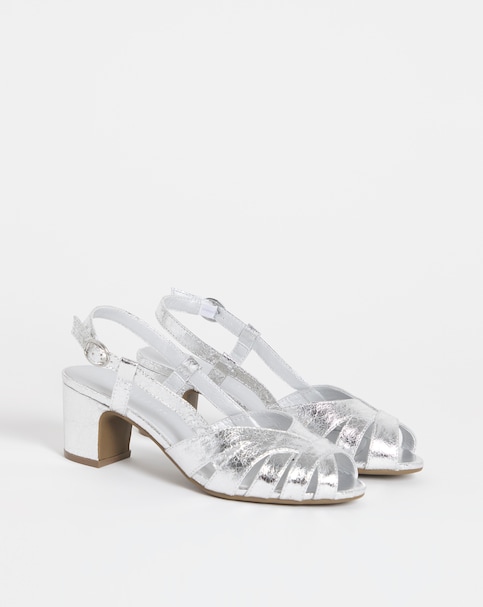 Solana Peep Toe Shoes With Slingback - Wide Fit (E)
