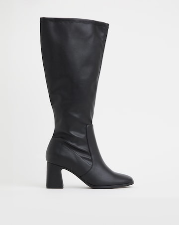 Chana Heeled Stretch Boots Wide E Fit Curvy Plus to Extra Curvy Plus Calf
