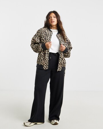 Leopard Print Zip Through Bomber
