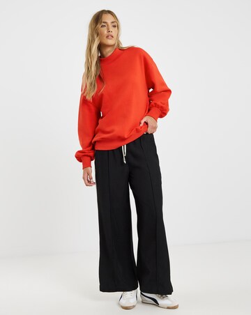 Red High Neck Sweatshirt