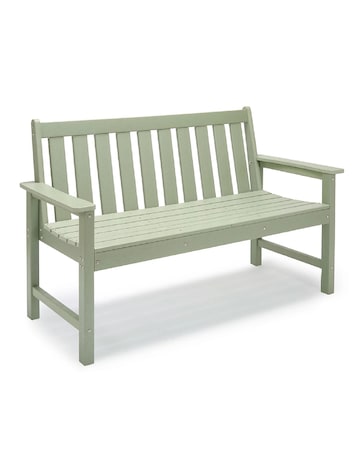 VonHaus Westport Green Wooden Garden Bench - 2 Seater