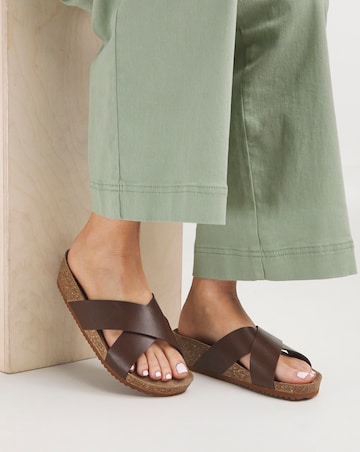 Rena Leather Crossover Footbed Mule - Extra Wide Fit (EEE)