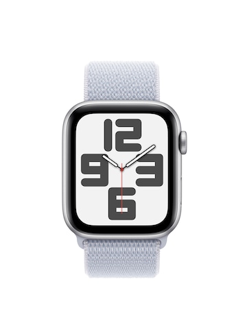 Apple Watch SE GPS 44mm Silver Aluminium Case with Blue Cloud Sport Loop