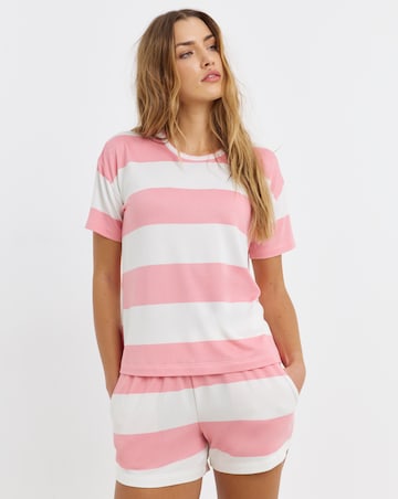 Pretty Secrets Stripe Lounge Short Set