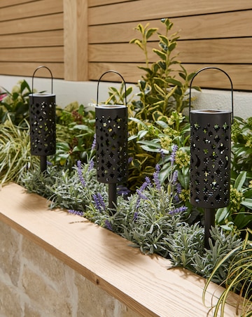 Solar Cut Out Lantern Stake Light Set of 4