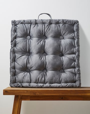 Velvet Padded Booster Seat Cushion - Charcoal