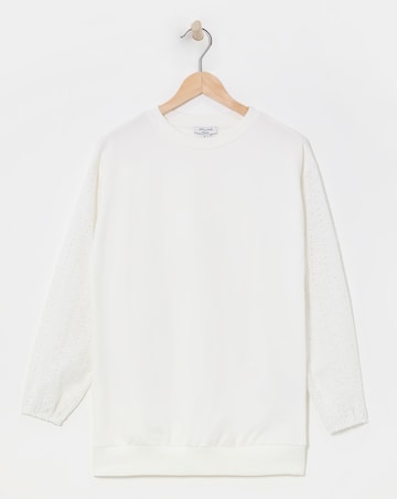 White Broderie Sweatshirt