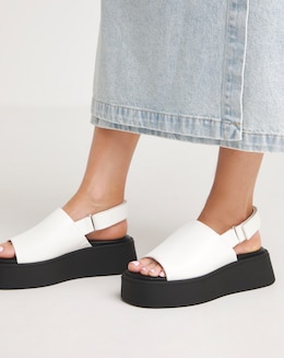 Simply Be Maddie Slingback Flatform Sandals - Wide Fit (E)