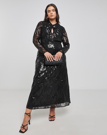 Joanna Hope Sequin Dress With Key Hole Detail
