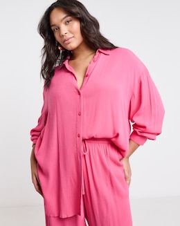 Simply Be Pink Crinkle Shirt