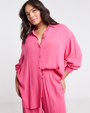 Simply Be Pink Crinkle Shirt
