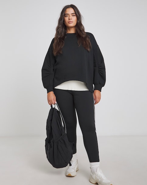 Simply Be Black Curved Hem Dip Back Sweatshirt
