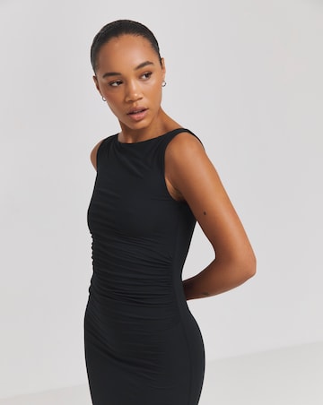 TALA 365 Ruched Side Boat Neck Maxi Dress