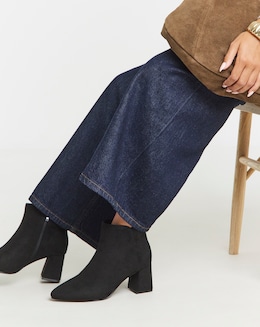 Salsa Pointed Block Heel Ankle Boots - Extra Wide Fit (EEE)