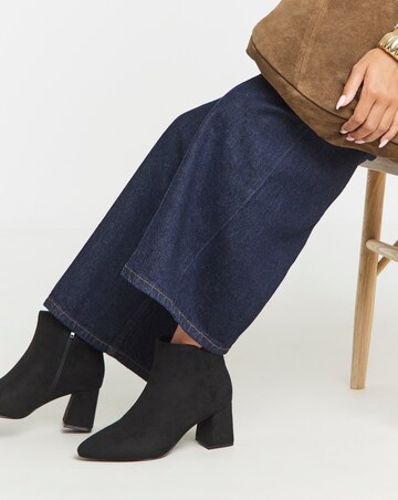 Salsa Pointed Block Heel Ankle Boots - Wide Fit (E)