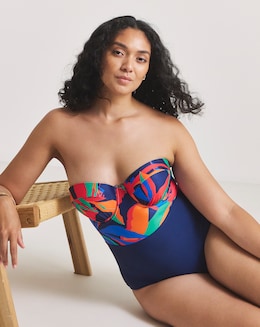 Underwired Bandeau Swimsuit With Detachable Straps
