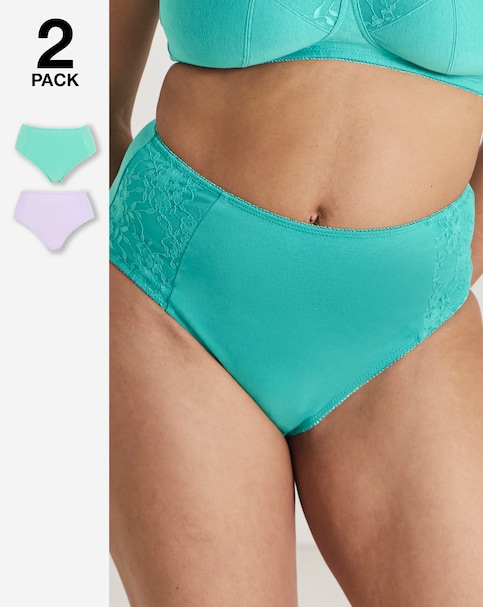 Pretty Secrets (2 Pack) New Sarah Cotton Full Fit Brief Knickers