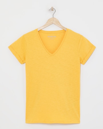 Ochre Slub V Neck Tee