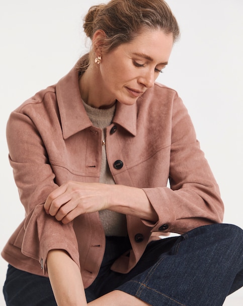 Suedette Trucker Jacket