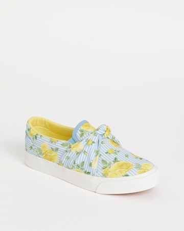 Joe Browns Blue Slip On Pump -Wide Fit (E)
