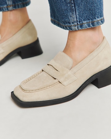 Westerly Low Block Heel Suede Loafers - Extra Wide Fit (EEE)
